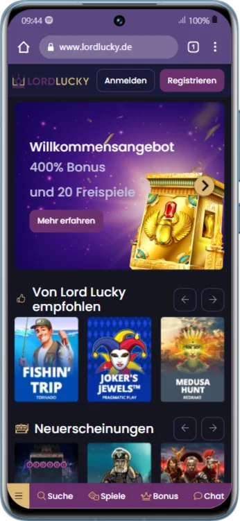 LordLucky App für Android-Handys und -Tablets