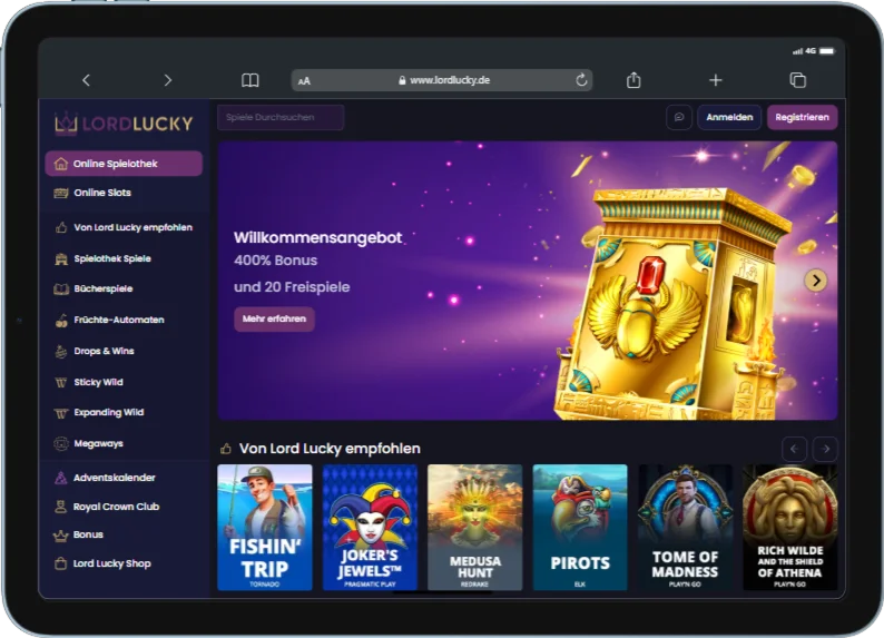 Lord Lucky App von der offiziellen Plattform