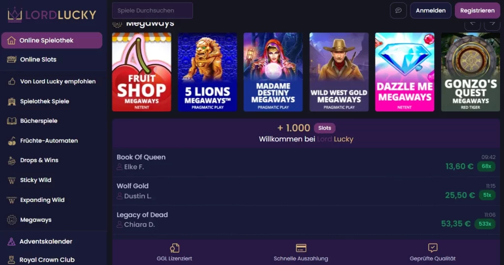 Lord Lucky Offizielle Plattform