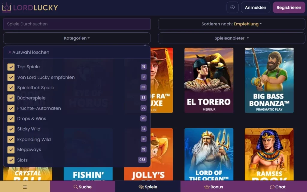Lord Lucky Spiele-Anbieter