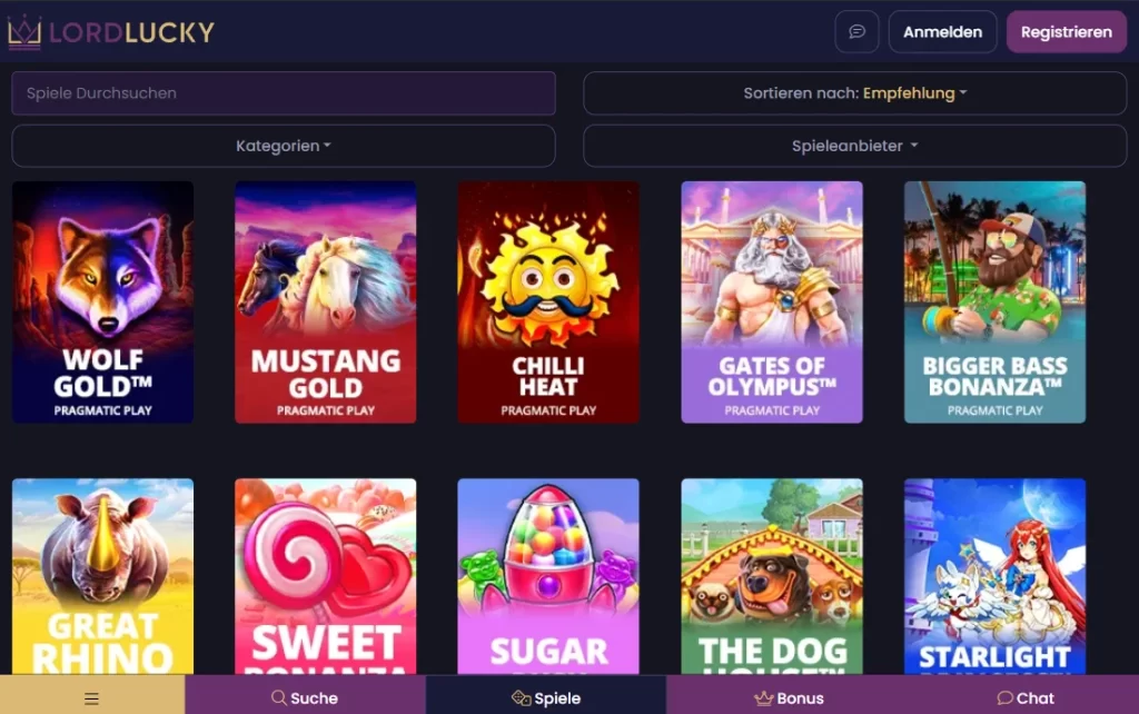 LordLucky Casino Spiele mit Jackpot